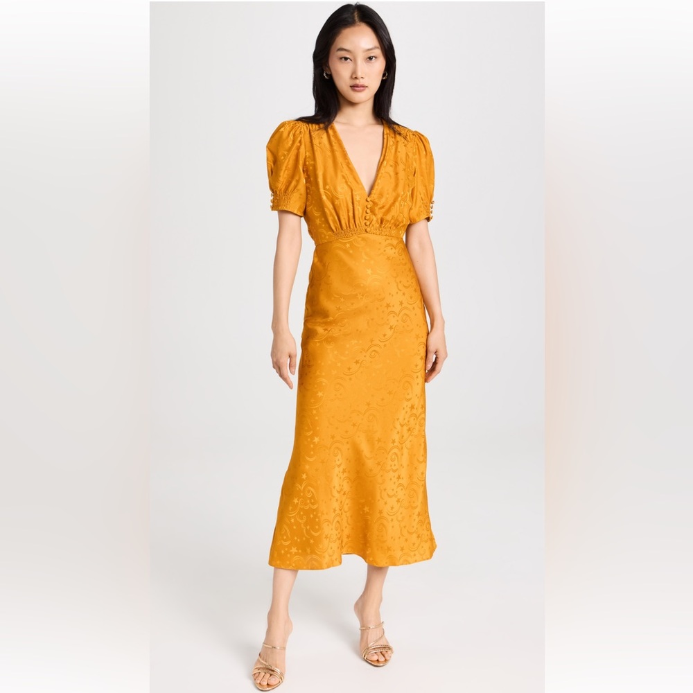 SHOPBOP SALONI VENYX LEA-B DRESS — Golden Poppy NWT